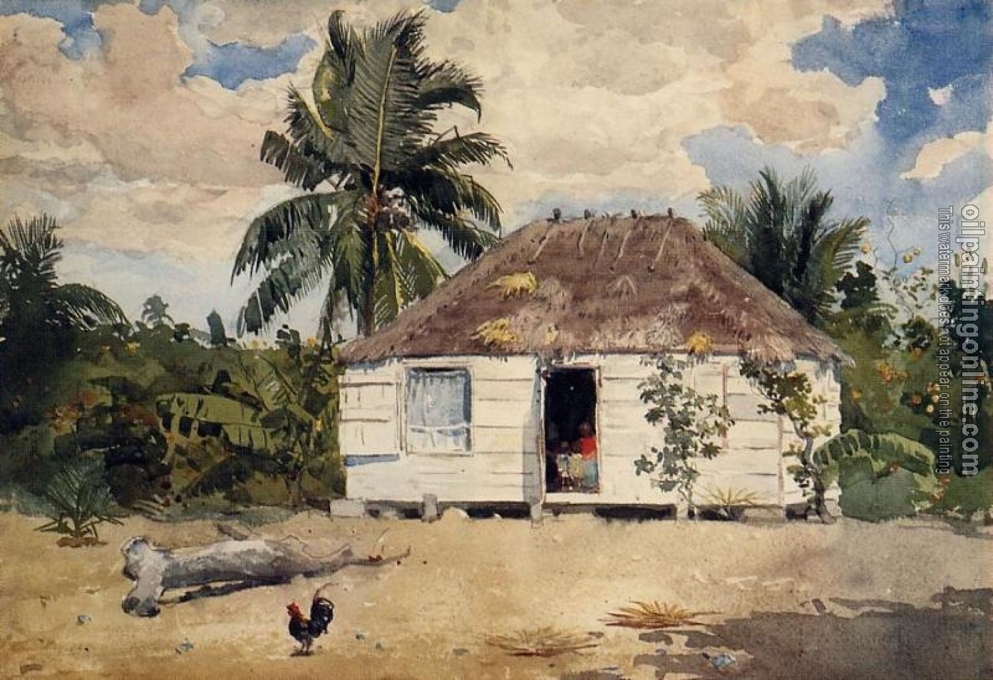 Homer, Winslow - Native Huts, Nassau